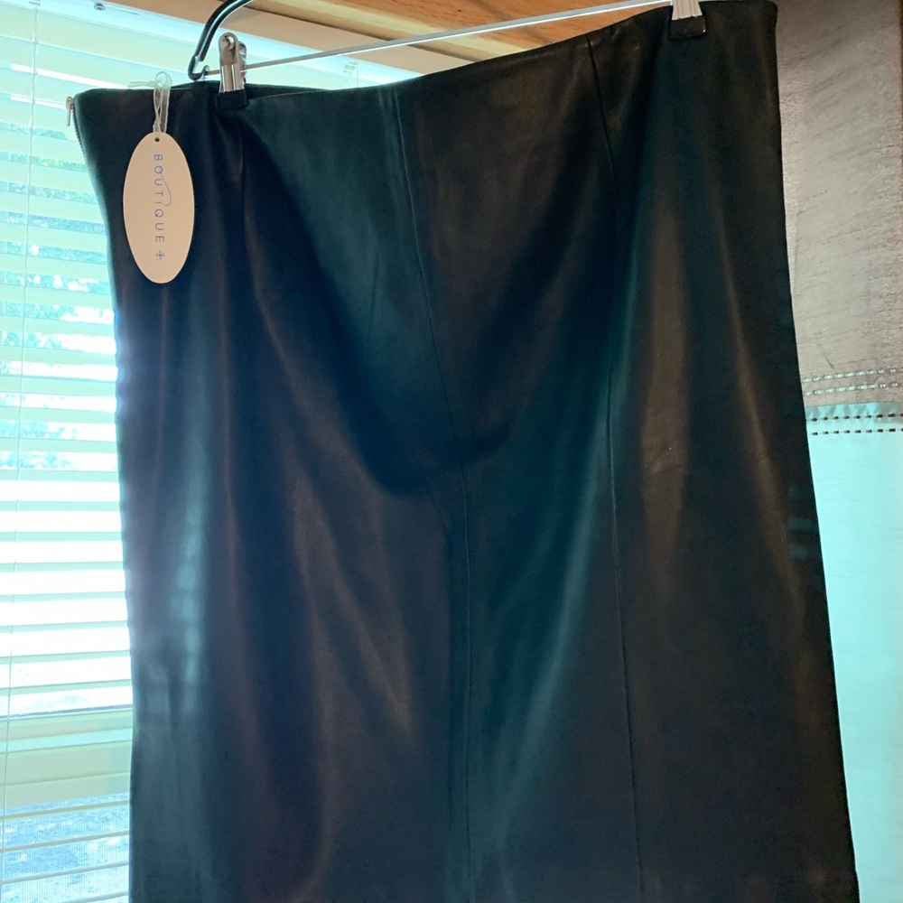 Boutique by JCP faux leather black midi skirt